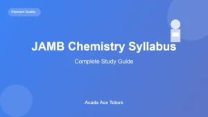 JAMB Chemistry Syllabus 2026