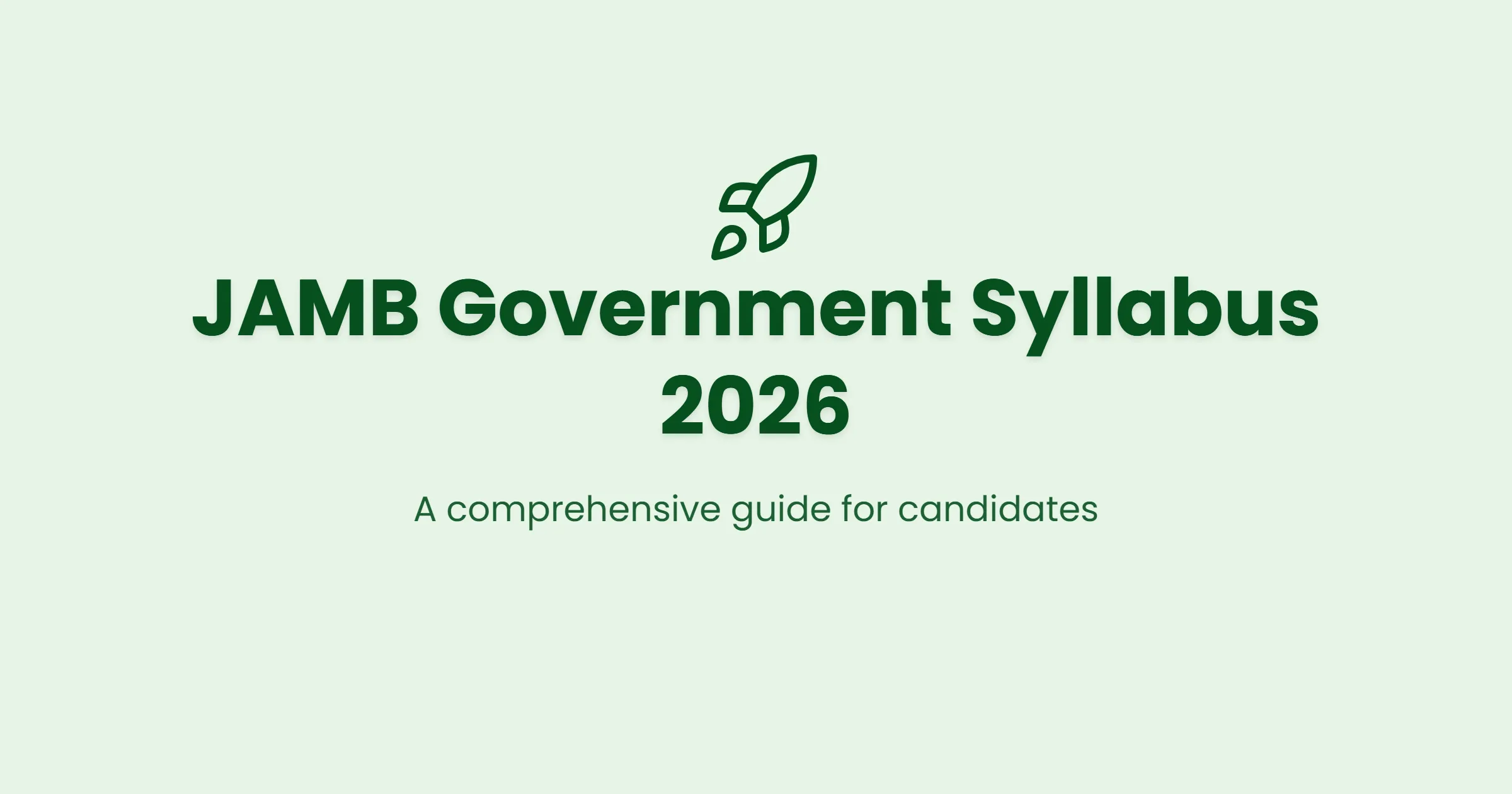 JAMB Government Syllabus 2026